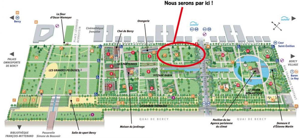 Map of The Parc de Bercy
