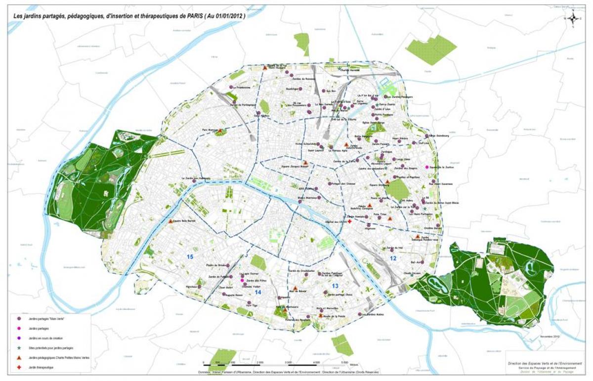 Map of The paris gardens
