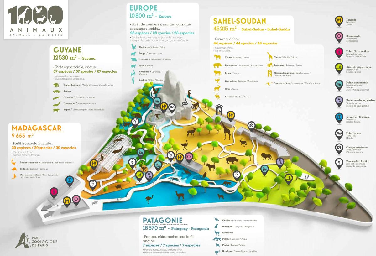 Map of The Paris Zoological Park