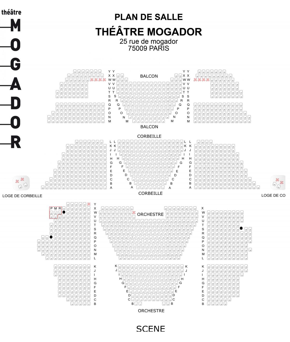 Map of The Théâtre Mogador