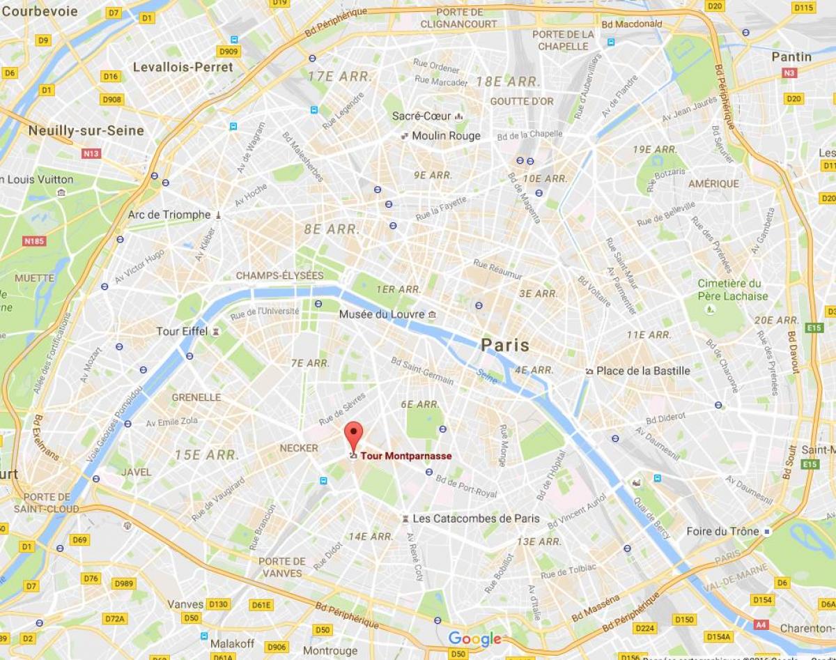 Map of The Tour Montparnasse