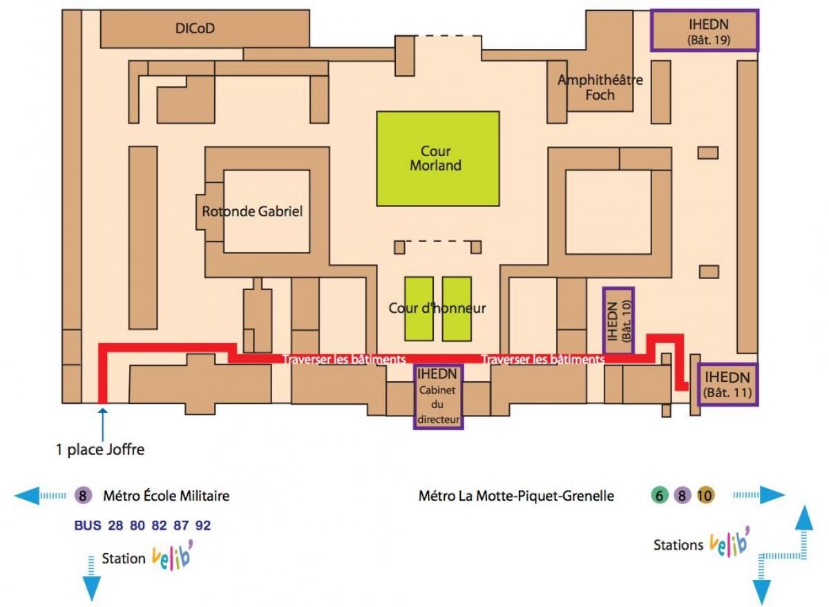 Map of the École Militaire