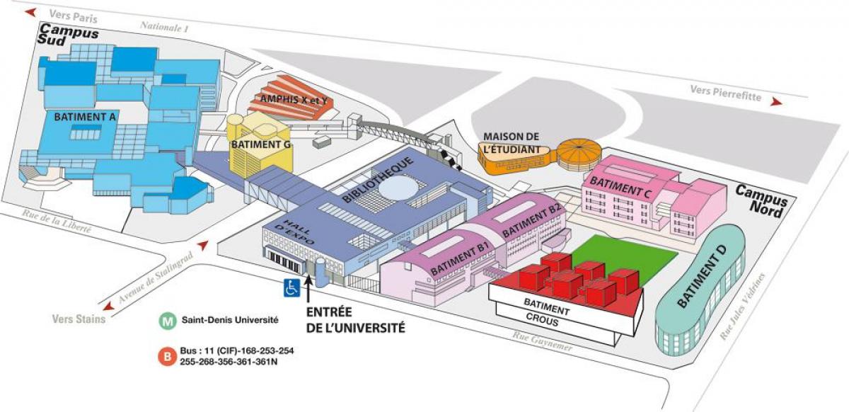 Map of University Paris 8th