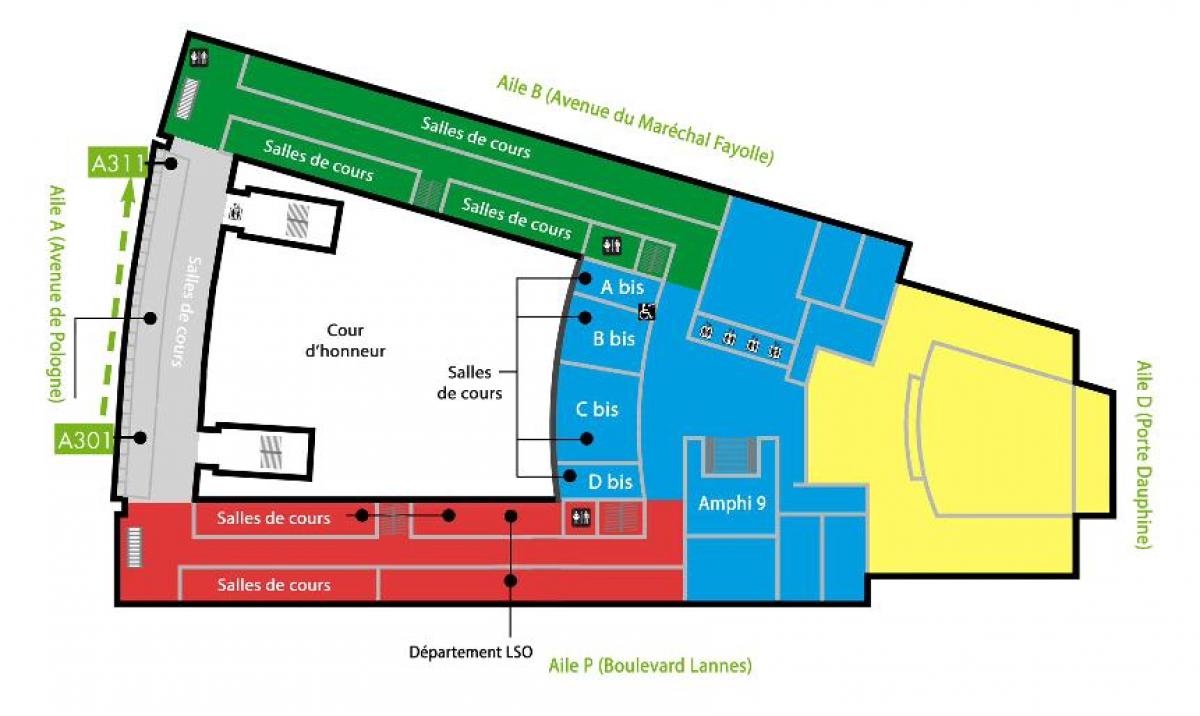 Map of Univesity Dauphine - floor 3