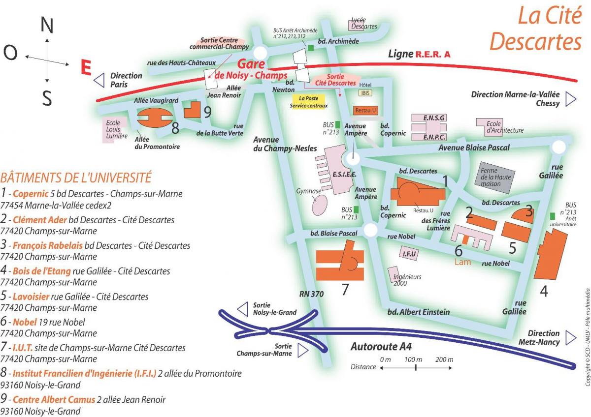 Map of Univesity Paris Descartes