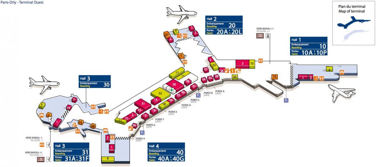 Map of West Orly airport