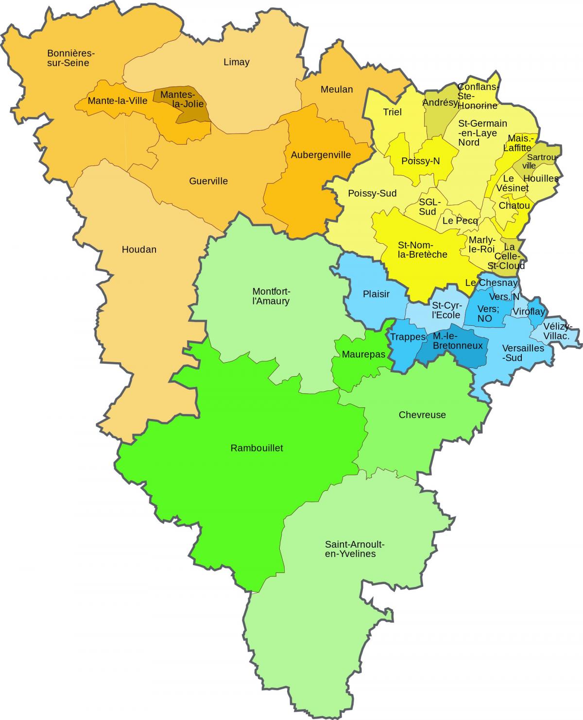 Map of Yvelines