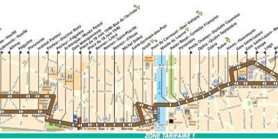 Map of bus Paris line 95