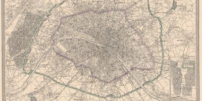 Map of Paris 1850