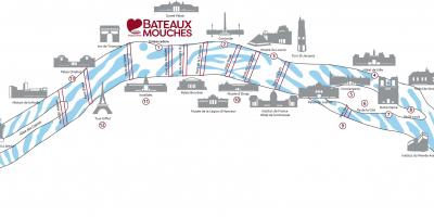 Map of Paris fly boats