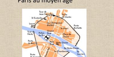 Map of Paris in the Middle Ages