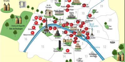Map of paris monuments