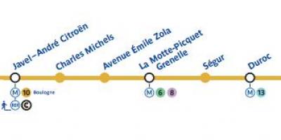 Map of Paris subway line 10