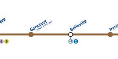 Map of Paris subway line 11