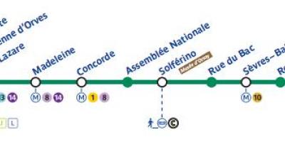 Map of Paris subway line 12