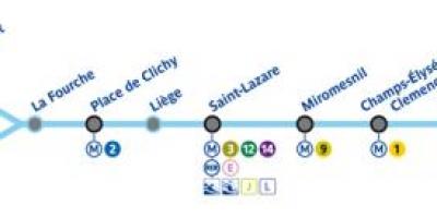 Map of Paris subway line 13