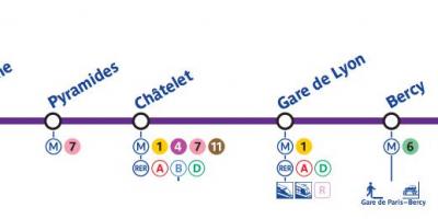 Map of Paris subway line 14