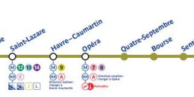 Map of Paris subway line 3