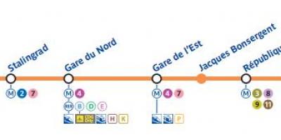 Map of Paris subway line 5