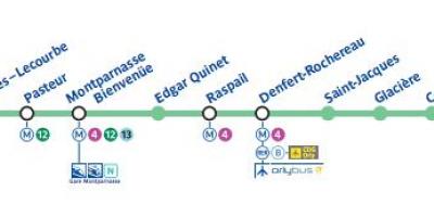 Map of Paris subway line 6