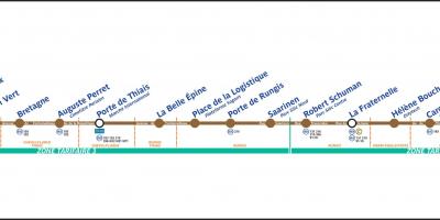 Map of Paris Tramway T7