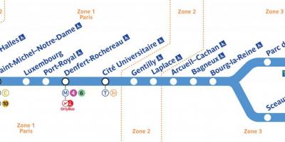 Map of RER B