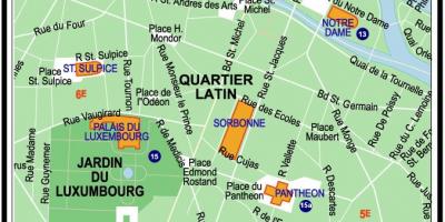 Map of The Latin Quarter of Paris